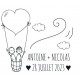 Tampon Mariage Ballon Coeur Au Masculin 5 Cm  | Tamporelle