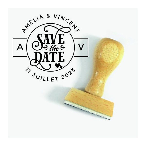 Tampon Save The Date Avec Initiales