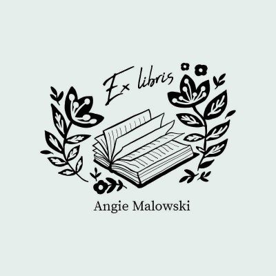 Tampon ex-libris n°1 "Angie" 60x60mm