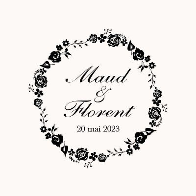 Tampon mariage fleuri n°122 50x50mm