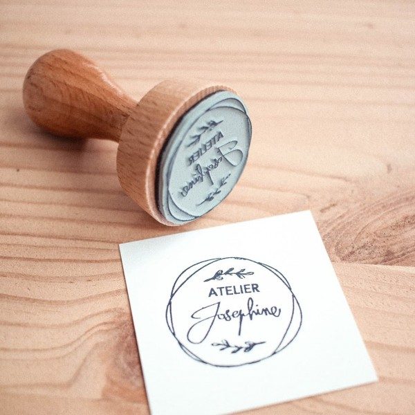 Tampon encreur en bois rond 40mm Tampon encreur en bois rond 40mm