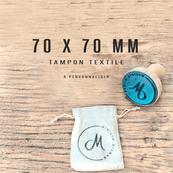 Tampon textile personnalisé 70x70mm Tamporelle Tampon textile personnalisé 70x70mm Tamporelle