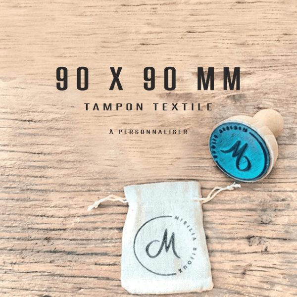 Tampon textile personnalisé 90x90mm Tamporelle Tampon textile personnalisé 90x90mm Tamporelle