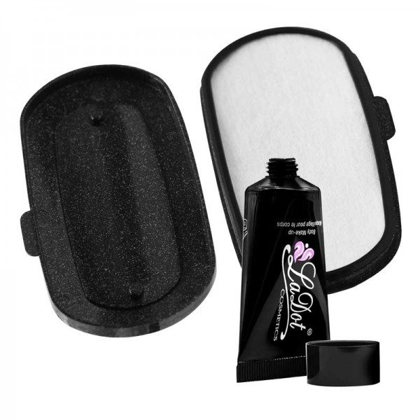 Encre corporelle Ladot noire et son boitier encreur Encre corporelle Ladot noire et son boitier encreur