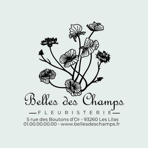 Tampon Logo Fleuriste à Personnaliser 50x50mm Tamporelle tampons français Tampon Logo Fleuriste à Personnaliser 50x50mm Tamporelle tampons français