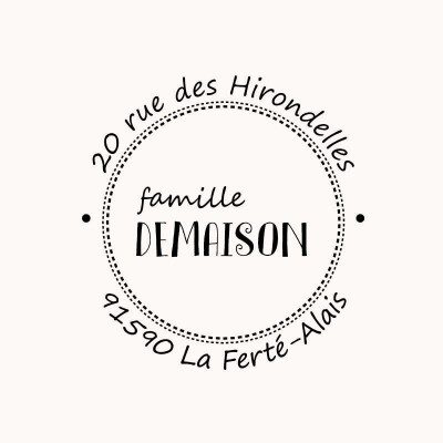 Tampon adresse cercle n°344 à personnaliser 50x50mm Tamporelle