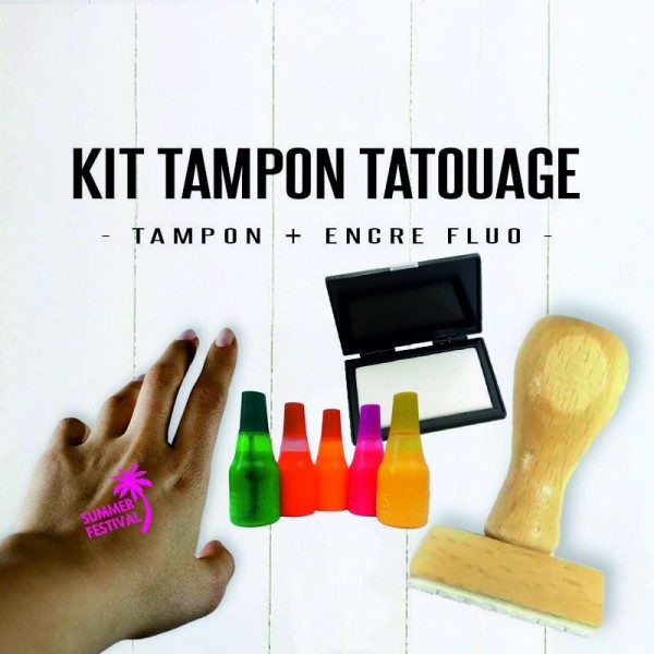 Kit soirée tampon personnalisé 30mm & encre fluorescente Kit soirée tampon personnalisé 30mm & encre fluorescente