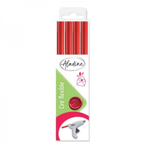Pack 4 Bâtons De Cire Ronds Rouge Aladine | Tamporelle Pack 4 Bâtons De Cire Ronds Rouge Aladine | Tamporelle