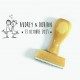 Tampon Kiss Mariage 7 Cm à Personnaliser |Tamporelle tampons français