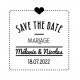 Tampon Mariage Save The Date Carré 5 Cm | Tamporelle tampons français