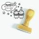 Baptême Tampon Personnalisé Jumelles 5 Cm | Tamporelle