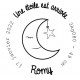 Tampon Lune Étoilée 5 Cm à Personnaliser |Tamporelle tampons français