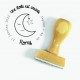 Tampon Lune Étoilée 5 Cm à Personnaliser |Tamporelle tampons français
