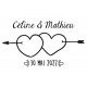 Tampon Mariage Coeur Flèches à Personnaliser 5 Cm  | Tamporelle